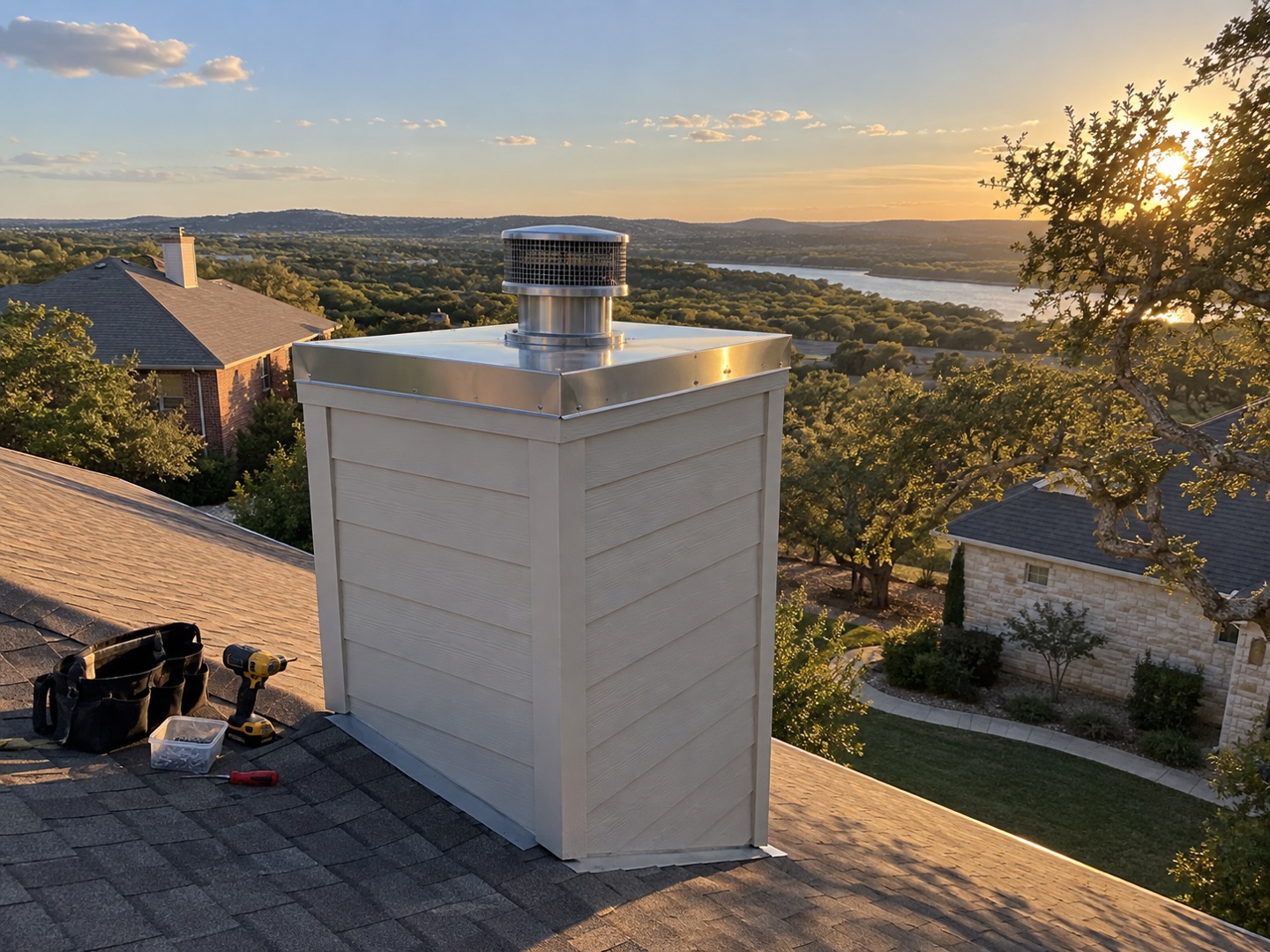 Stainless chase cover replacing galvanized in Texas